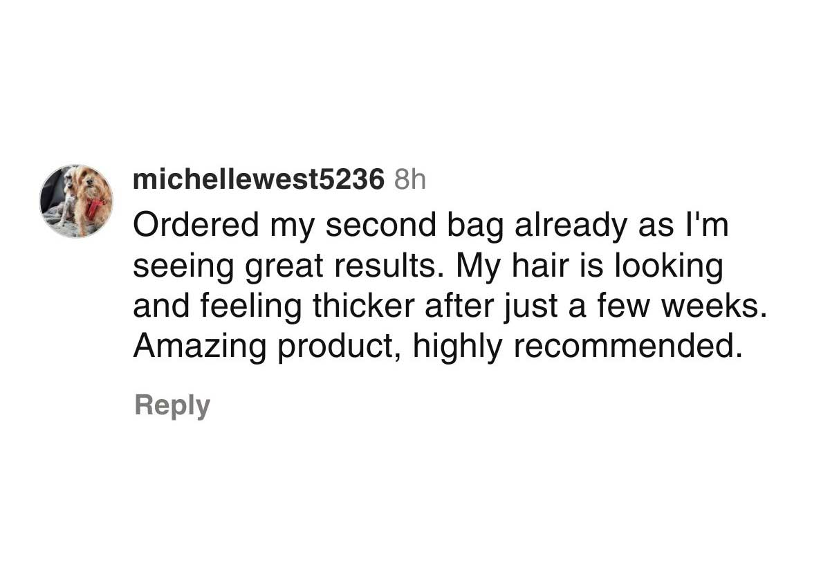Spirulina hair testimonial 4