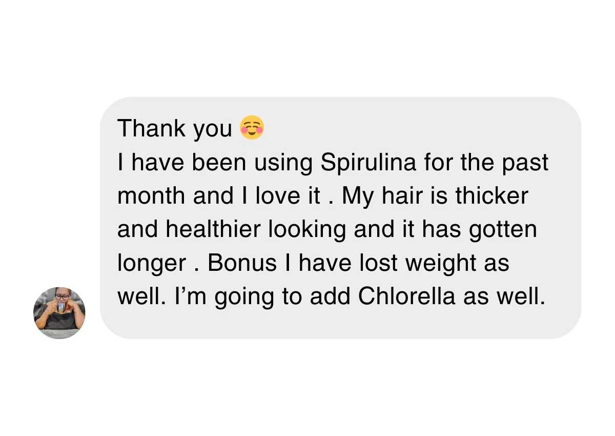 Spirulina hair testimonial 6