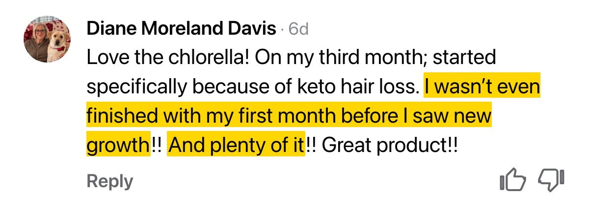 Hair testimonial — hair loss after keto reversed
