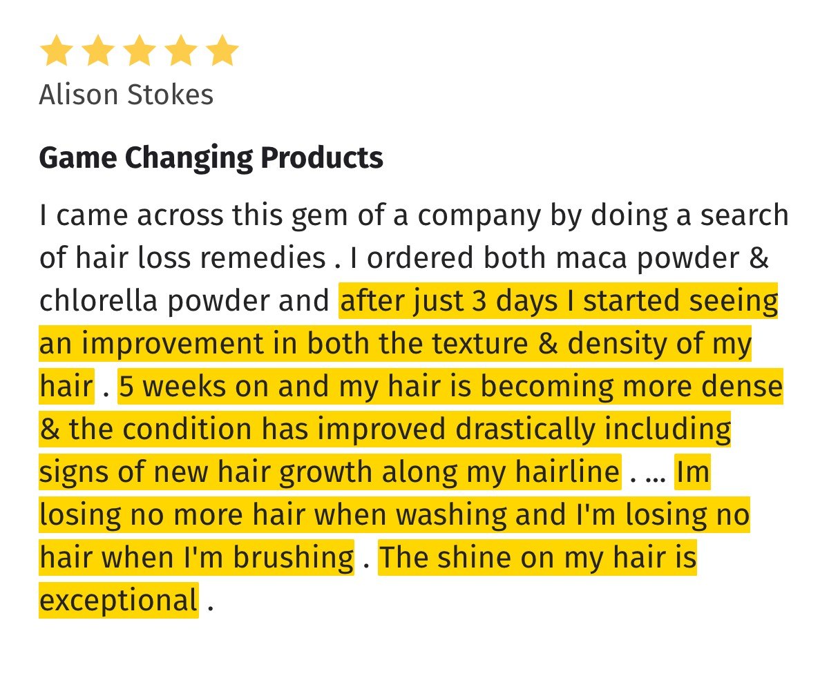 Hair testimonial — thicker, denser hair review