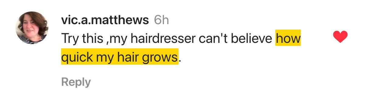 Hair testimonial — hairdresser amazed at regrowth