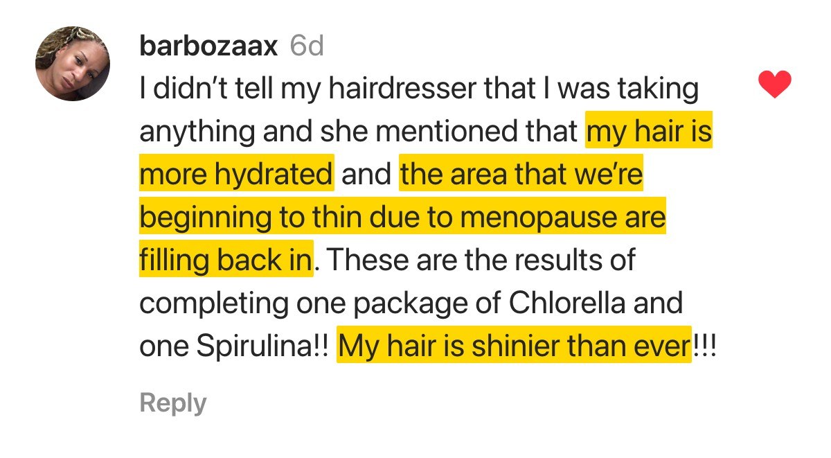 Hair testimonial — menopausal thinning improved