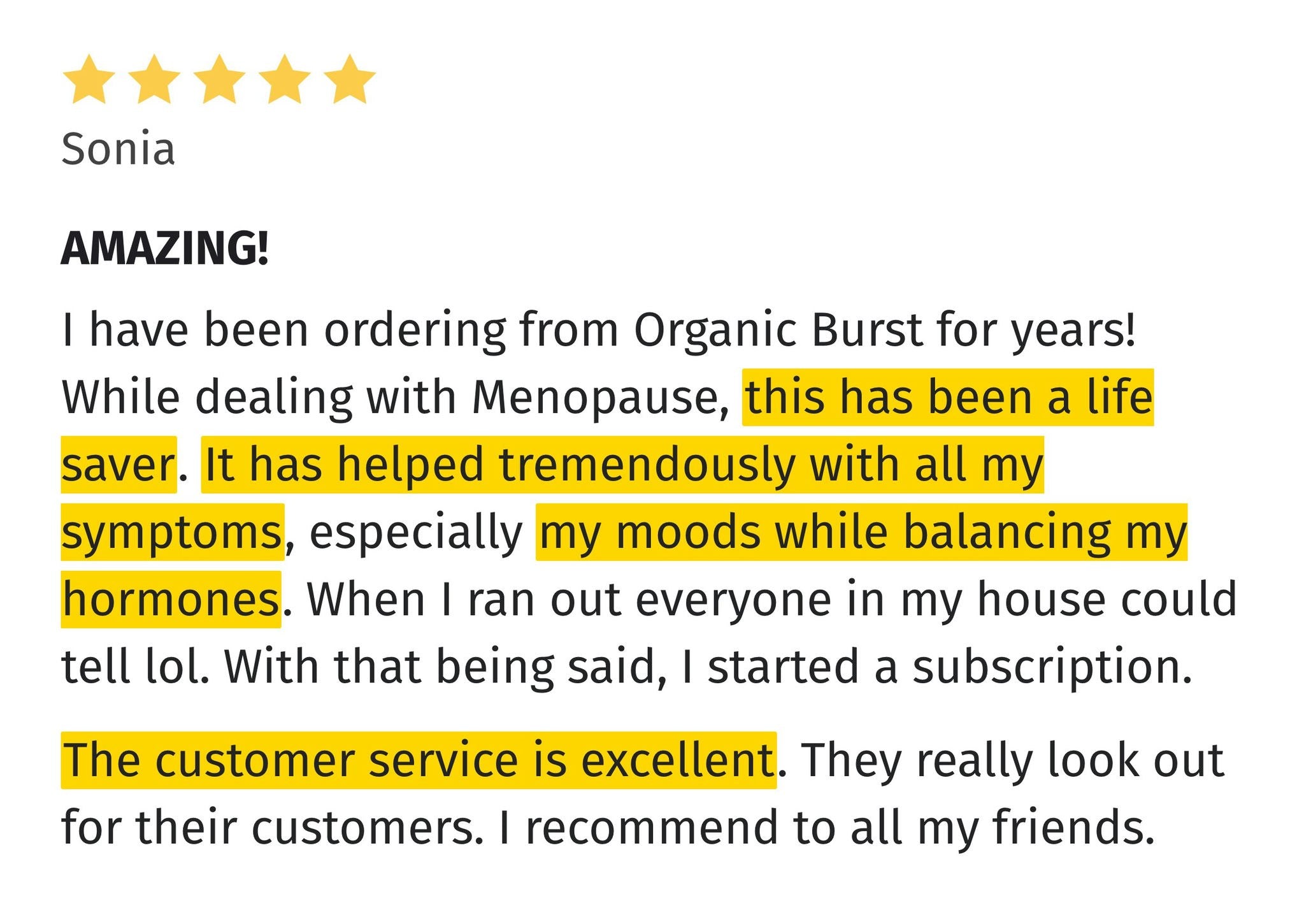 Customer testimonial